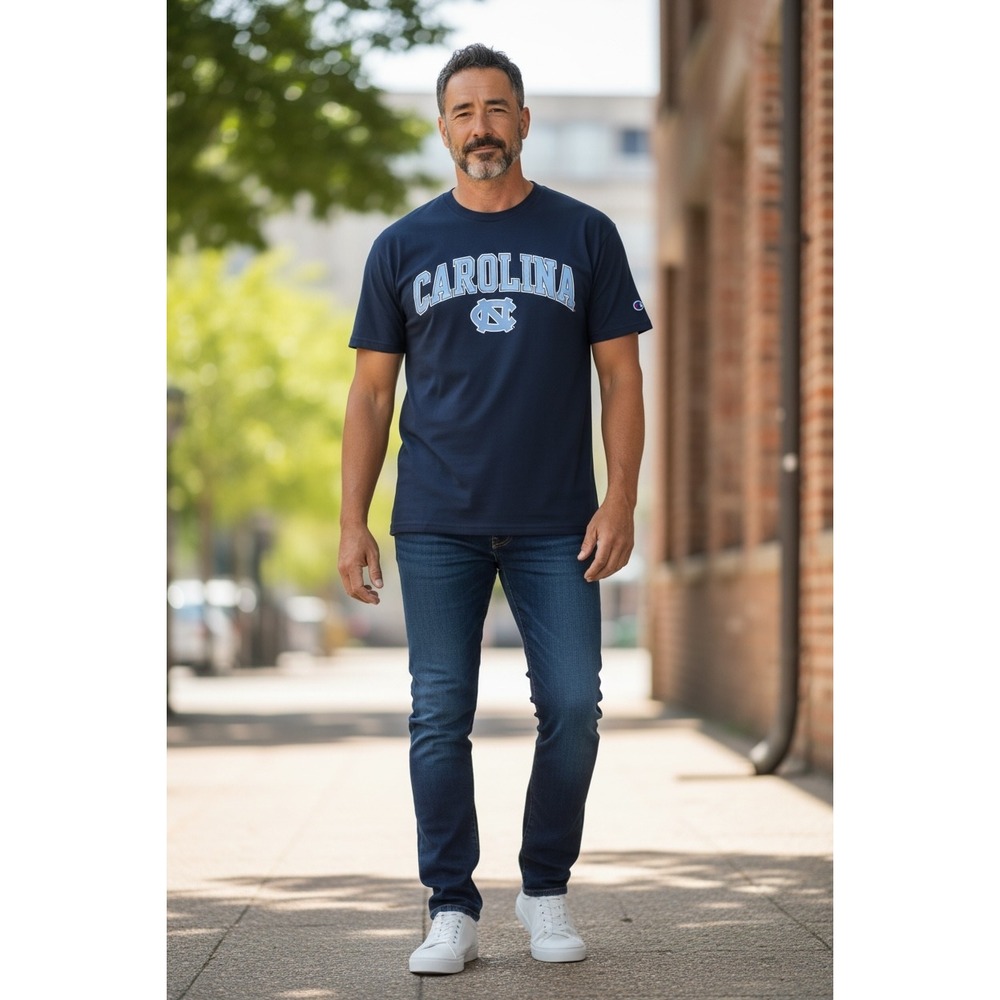 277 Champion UNC North Carolina Tar Heels T-Shirt Navy Blue Mens Size Small NWT